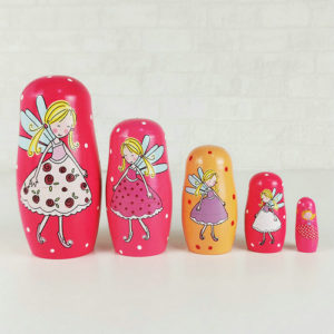 #KC230-Pink fairy tale Russian doll 5-piece set